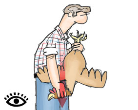 Illustration of how to kill a chicken.