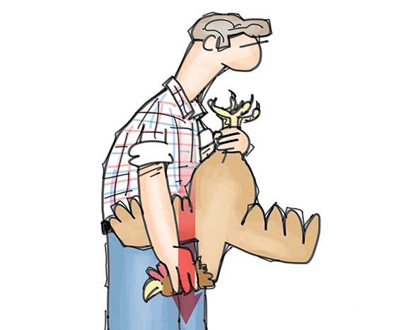 Large illustration of how to kill a chicken.