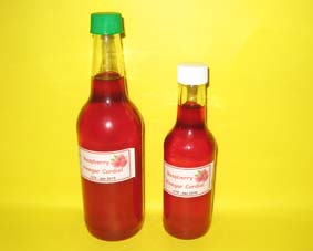 Photo of Raspberry cordial bottles