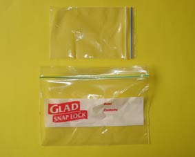 Photo of resealable plastic bags used for seed packets.