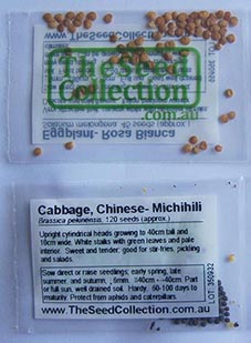 photo of two packets of seed from the Seed Collection.