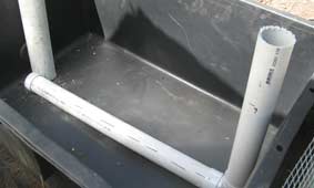 Photo of PVC inlet pipe for wicking bed