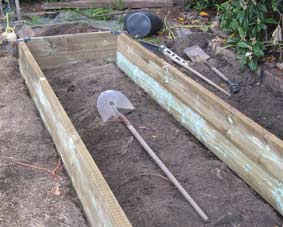Photo of rectangular wicking bed.