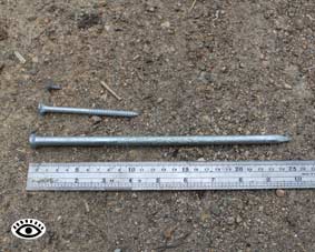 Photo of screws and nails used to make a wooden wicking bed.